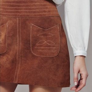 Free People Brown Suede Mini Skirt Size 0